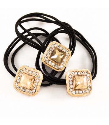 Гумка для волосся з брошкою "Великий камінь"