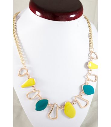 Колье на цепочке с эмалированными пластинами