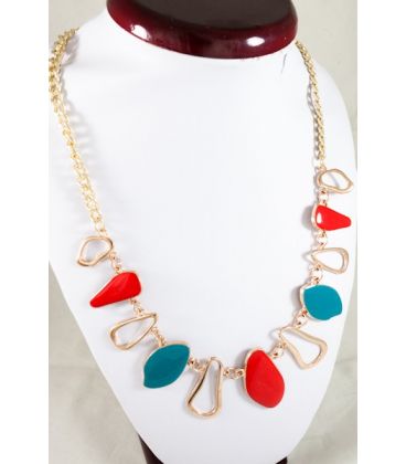 Колье на цепочке с эмалированными пластинами