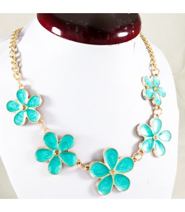 Кольє з емальованих квіток