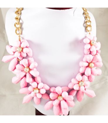 Кольє об'ємне з великого каміння зі стразами