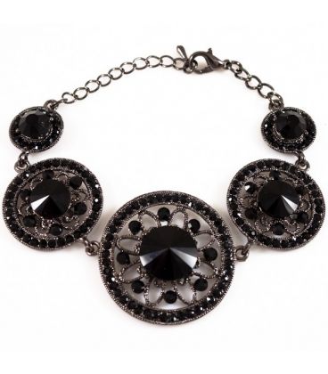 Браслет (Довжина: 17-20, Ширина: 3,5 см) мет. "Круги з візерунками", крупн.