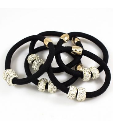 Гумка з двома намистинами у дрібних стразах