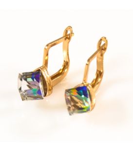 Серьги позолоченные с камнями