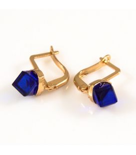 Серьги позолоченные с камнями