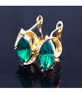 Серьги позолоченные с камнем