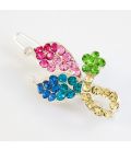 Заколка на челку в стразах сред., цв.в.асс.