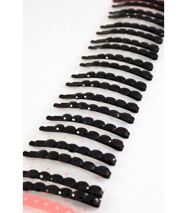 Невидимка черн.камни (прямоуг.,овал,квадрат, сердце), пара