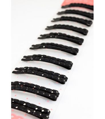 Невидимка з чорним камінням, палетка 10 пар