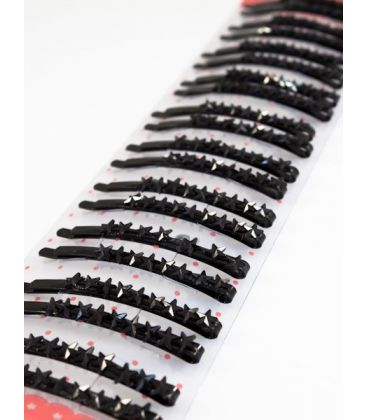 Невидимка черн.камни (прямоуг.,овал,квадрат, сердце), пара