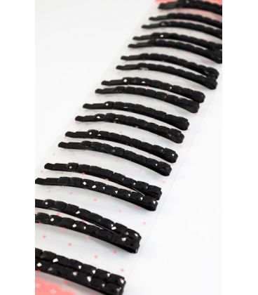 Невидимка з чорним камінням, палетка 10 пар