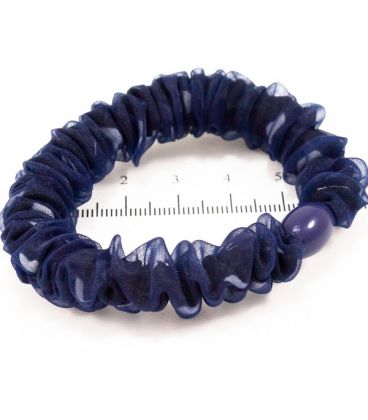 Шифонова гумка з бусиною яскрава