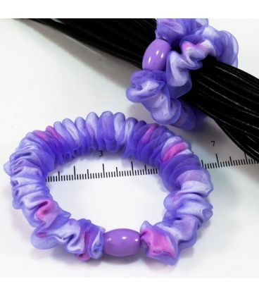 Шифонова гумка з бусиною яскрава