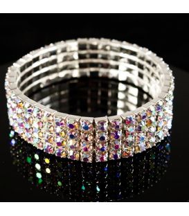 Браслет 4 ряди, хамелеонові стрази