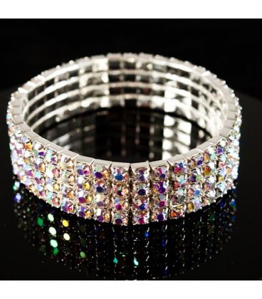 Браслет 4 ряди, хамелеонові стрази