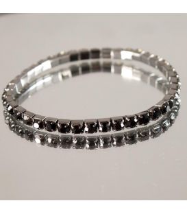 Браслет 1 ряд, черные стразы