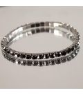 Браслет 1 ряд, чорні стрази