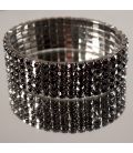 Браслет 5 рядів, чорні стрази