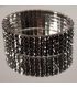 Браслет 5 рядов, черные стразы