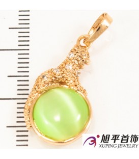 Підвіска лимонне золото круглий камінчик