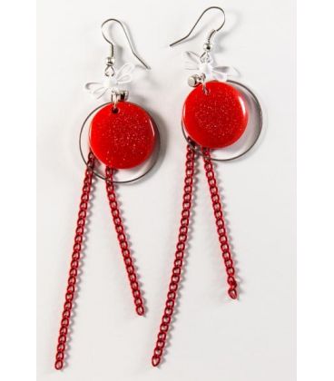 Серьги "Круг пластик с блестками"