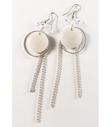 Сережки "Коло пластик з блискітками"