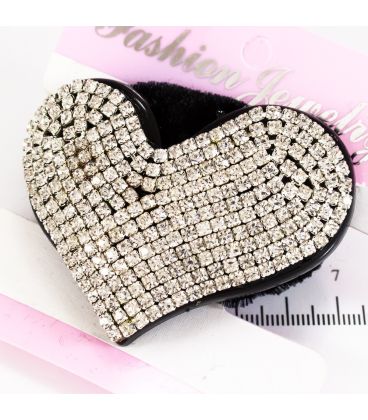 Гумка велюр зі стразами "Серце"