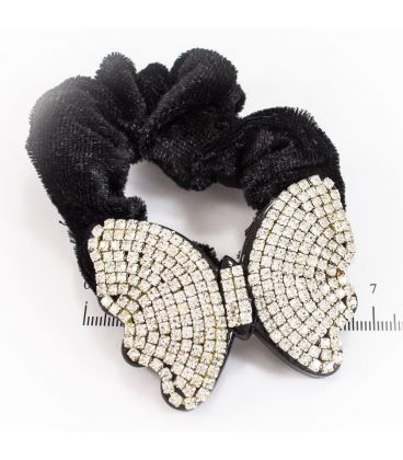 Гумка велюр зі стразами "Метелик"