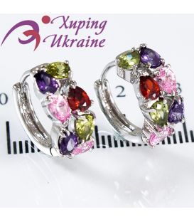 Сережки Xuping родіум "крапельки-камені" медичне золото