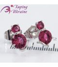 Серьги-гвоздики родиум "Кот" (2 камня)