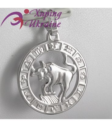 Подвеска родиум без камней "Телец"