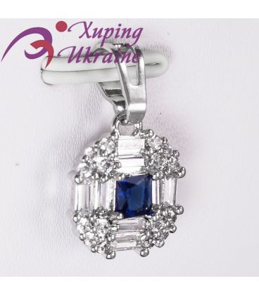 Підвіска родіум Квадрат - камінь 0,4 навколо кругл. + прямокут. каміння