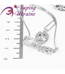 Цепочка родиум двойная со знаками Зодиака