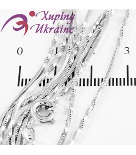 Цепочка родиум снейк перекрученная 0,1/60 см