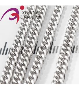 Цепочка родиум ромбы (панцирное плетение, объемные) 0,3/60 см