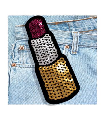 Брошь с пайетками 10х3,5 см