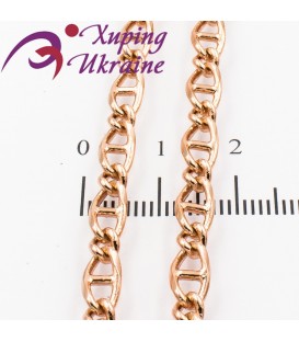 Цепочка позолота объемные овальные звенья с перегородкой 0,5/55 см