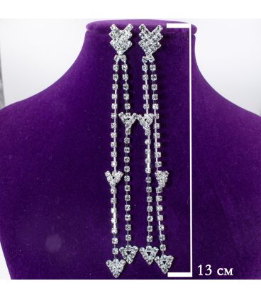 Сережки "Нітки страз"