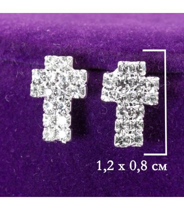 Сережки "Хрестик" 2 ряди