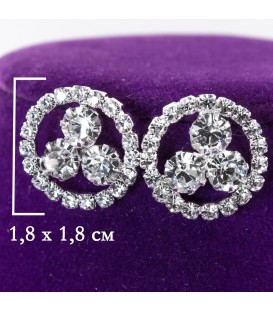 Серьги "Круг с тремя камнями"