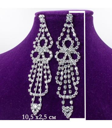 Сережки зі страз "3 пелюстки"