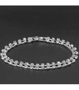 Браслет м'який два ряди страз