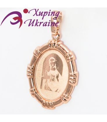 Подвеска позолота Овальный медальон с образом, 2,5 см
