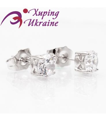 Сережки-гвоздики "Камінчик 0,6 см" родій