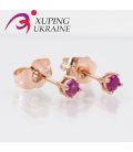 Сережки-гвоздики "Камінь 0.3 см у 4х власниках"