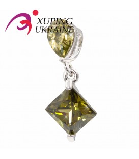 Подвеска родиум "Квадратный камень на капле" 