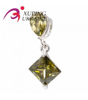 Подвеска родиум "Квадратный камень на капле" 