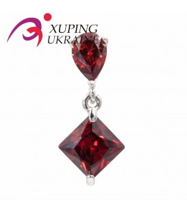 Подвеска родиум "Квадратный камень на капле" 