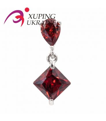 Подвеска родиум "Квадратный камень на капле" 