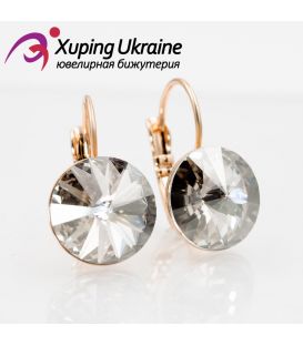 Сережки лимонна позолота Swarovski Crystals 1,2 см